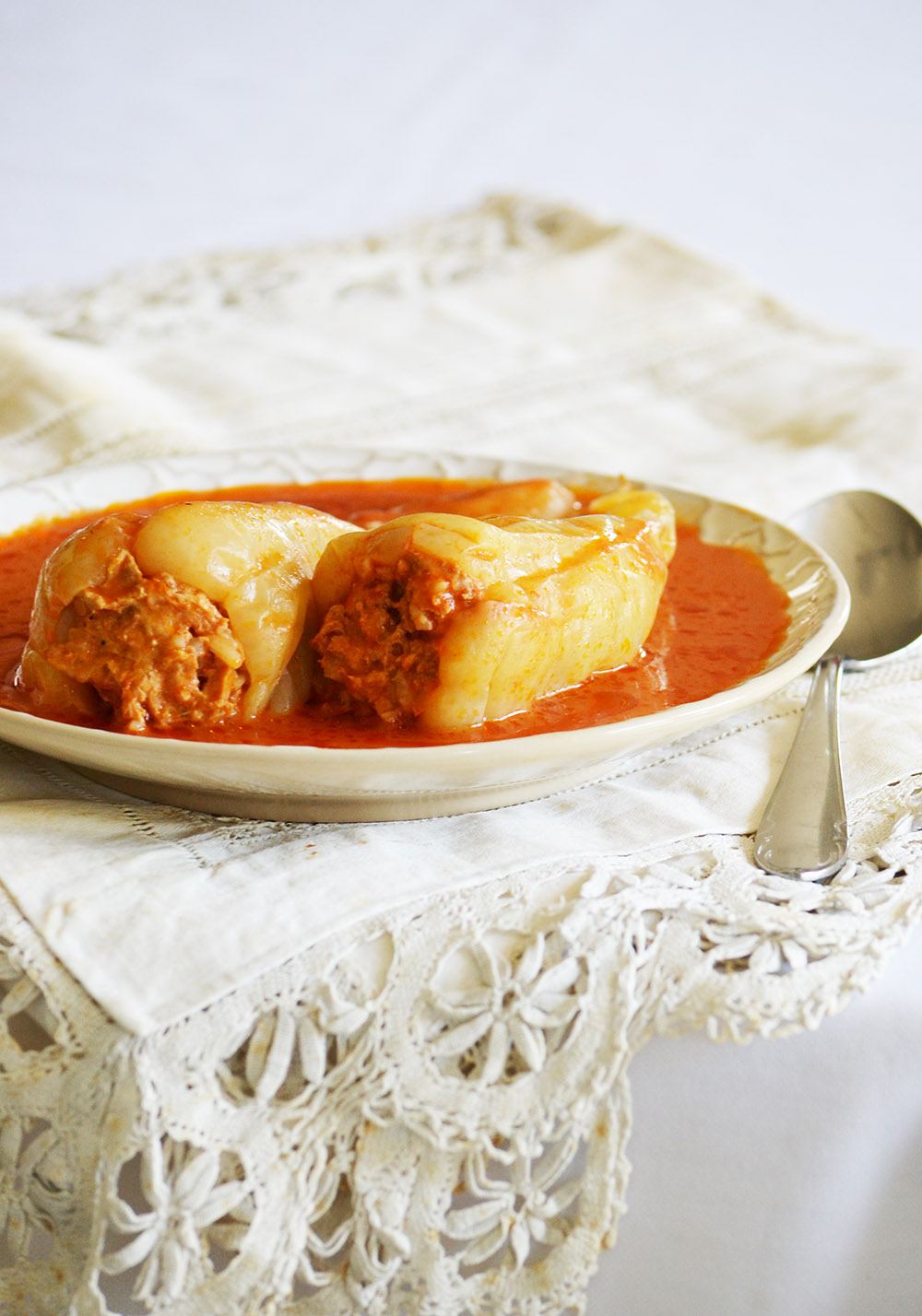 Hungarian Stuffed Pepper with Tomato Sauce