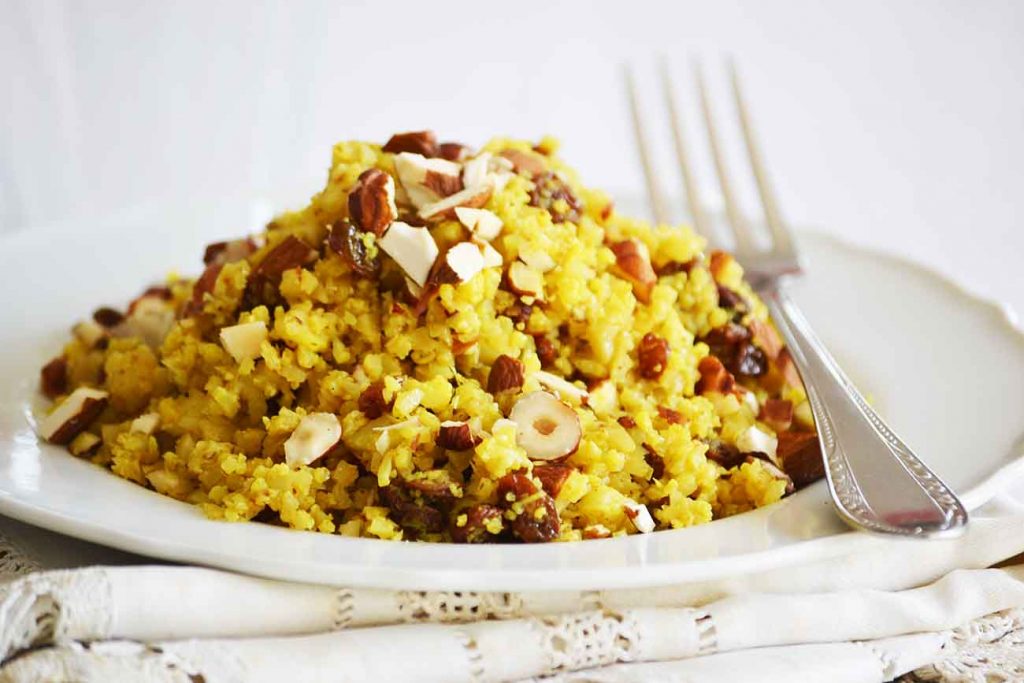 10-Minute Cauliflower Rice (Califlower Pilaf)