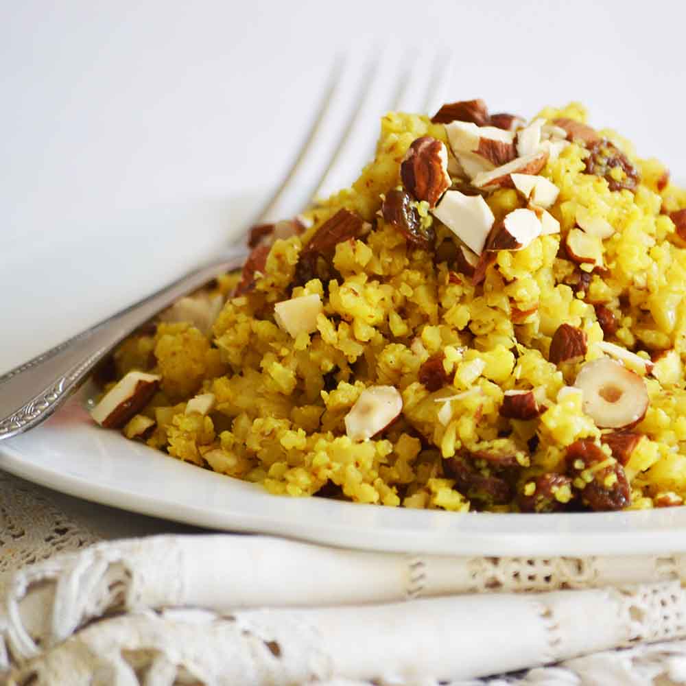 10-Minute Cauliflower Rice (Califlower Pilaf)