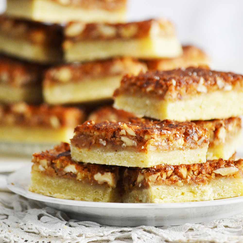 Gooey Walnut Orange Pie Bars