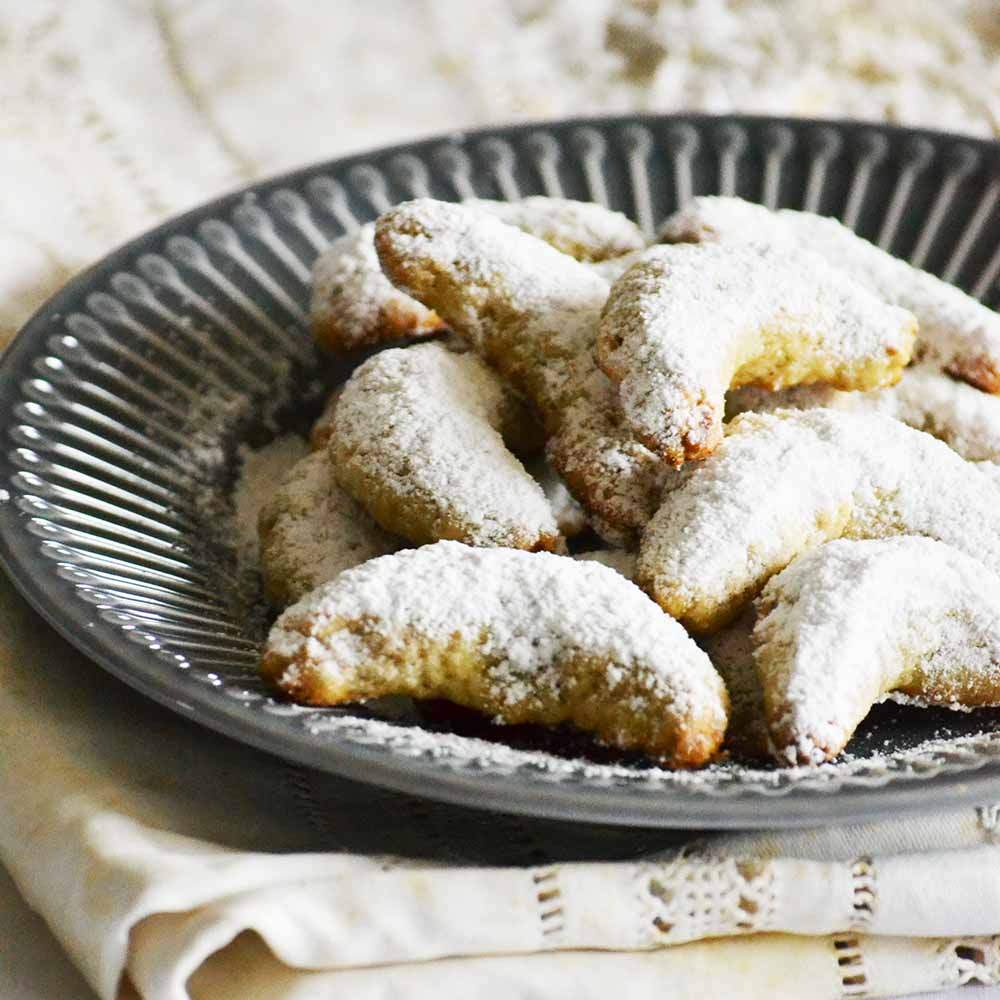 Classic walnut crescent cookies