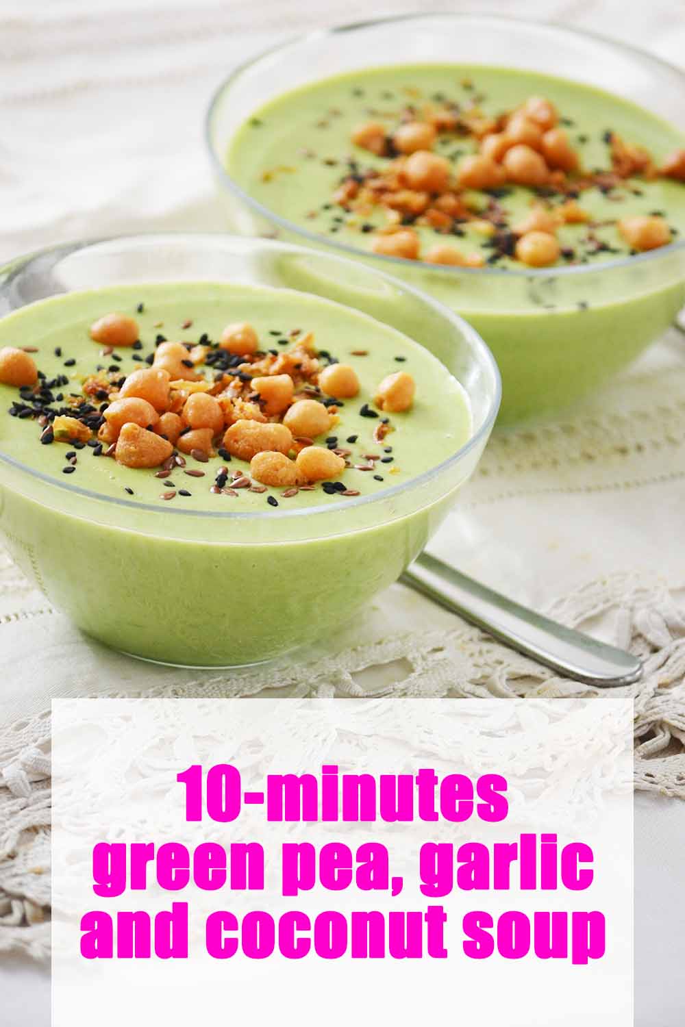 10minutes green pea and coconut soup (with frozen or fresh peas