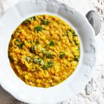 Vegan Gluten-free: Red lentil with turmeric and spinach