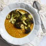 Red Lentil with Oven-Roasted Broccoli