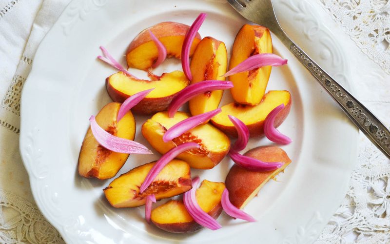 Peach and Pickled Red Onion Salad